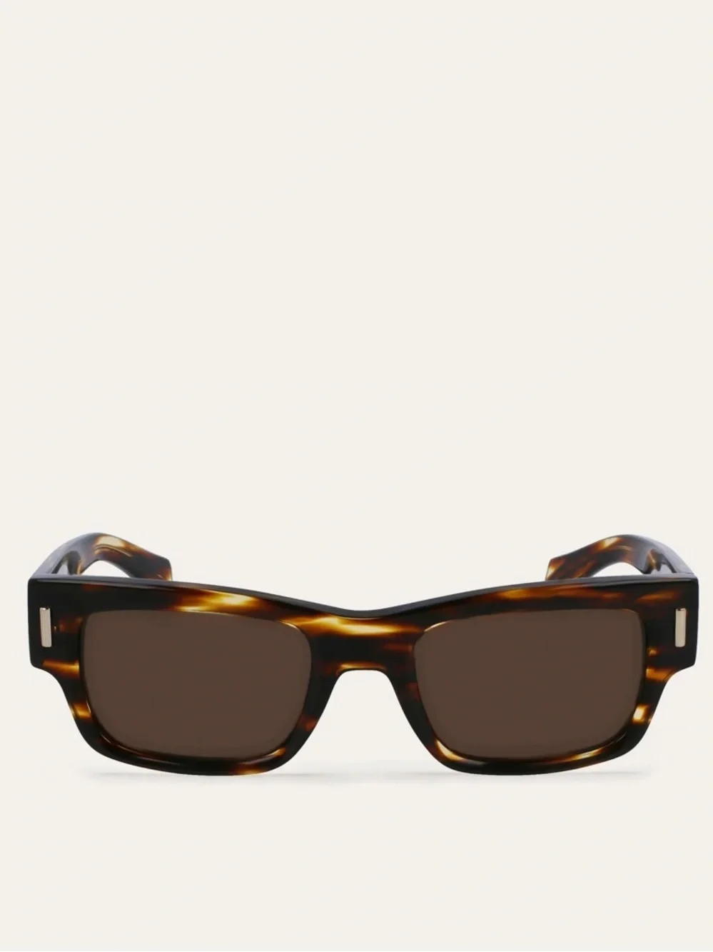 New Salvatore Ferragamo SF2011S Brown Stripe Tortoise Rectangular Sunglasses